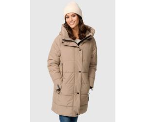 Winterjacke MARIKOO "Karumikoo XVI", Damen, Gr. 5XL, taupe grau, Obermaterial: 100% Polyester; Futter: 100% Polyester; Wattierung: 100% Polyester; Ärmelfutter: 100% Polyester, Jacken Winterjacke, mit