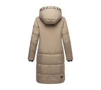 Winterjacke MARIKOO "LARYAA XVI", Damen, Gr. XL, grau (taupe grau), Obermaterial: 100% Polyester; Innenseite: 100% Polyester; Futter: 100% Polyester, Jacken Winterjacke, mit abnehmbarer Kapuze, Topsel