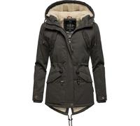 Winterjacke MARIKOO "Manolya", Damen, Gr. M (38), grau (anthrazit), Oberstoff: 100% Baumwolle. Futter: 100% Polyester. Wattierung: 100% Polyester. Ärmelfutter: 100% Polyester, figurbetont Po-bedeckend