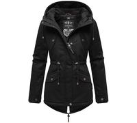 Winterjacke MARIKOO "Manolya", Damen, Gr. XXL (44), schwarz, Oberstoff: 100% Baumwolle. Futter: 100% Polyester. Wattierung: 100% Polyester. Ärmelfutter: 100% Polyester, figurbetont Po-bedeckend, hoch