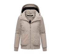 Winterjacke MARIKOO "Mooni 16", Damen, Gr. L, light taupe, Obermaterial: 100% Nylon. Innenseite: 100% Polyester. Futter: 100% Polyester, Jacken Winterjacke, Gefütterte Übergangsjacke mit Kapuze und Ko