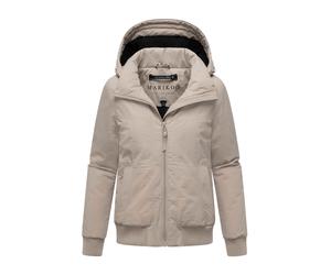 Winterjacke MARIKOO "Mooni 16", Damen, Gr. L, light taupe, Obermaterial: 100% Nylon. Innenseite: 100% Polyester. Futter: 100% Polyester, Jacken Winterjacke, Gefütterte Übergangsjacke mit Kapuze und Ko
