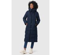 MARIKOO Damen Winterjacke Steppmantel lang gesteppter Mantel Winter Parka Jacke warm B985 [B985-Nadeshik-Navy-Gr.XS]