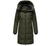 Winterjacke MARIKOO "Natsukoo XVI", Damen, Gr. 3XL, grün (schwarz olive), Obermaterial: 100% Polyester, Jacken Winterjacke, Stepp Mantel mit großer Kapuze (73973867-XXXL) schwarz olive