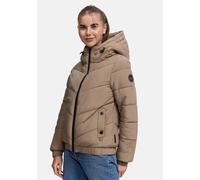 MARIKOO Damen Winterjacke (XS-XXL) - Abnehmbare Kapuze, hoher Kragen, 4 Taschen, leichte Steppjacke, Warme Jacke Frauen - N002 (S, T-Grey)