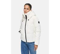 MARIKOO Damen Winterjacke (XS-XXL) - gesteppt, mit Kapuze, innen Fleecefutter - N086 - Offwhite Größe XL - Gr.XL