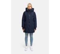 Winterjacke MARIKOO "Polarhäschen", Damen, Gr. M, blau (navy), Obermaterial: 92% Nylon, 8% Elasthan, Jacken Winterjacke, Wintermantel mit Kapuze, Stehkragen, taillierte Rückenpartie (70936059-M) navy