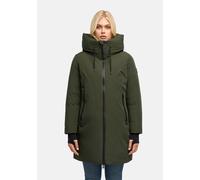Winterjacke MARIKOO "Polarhäschen", Damen, Gr. M, grün (schwarz olive), Obermaterial: 92% Nylon, 8% Elasthan, Jacken Winterjacke, Wintermantel mit Kapuze, Stehkragen, taillierte Rückenpartie (63526608