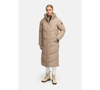 Extralanger Winter Steppmantel mit Kapuze "Ranjaa XVI" Taupe Grey S