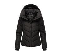 MARIKOO Winterjacke Damen (XS-3XL) - Wasserabweisend, Warm, Kapuze abnehmbar, Winddicht - Steppjacke, Frauen - Stehkragen, 4 Taschen, verlängerter Zipper - Schwarz L