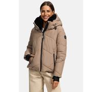 MARIKOO Damen Winterjacke (XS-XXL) - leicht, 4 Taschen, Kapuze mit Reißverschluss abnehmbar, Steppjacke, Warme Jacke Frauen - N007 (S, T-Grey)