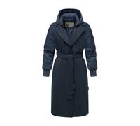 Winterjacke MARIKOO "Tjadee", Damen, Gr. 3XL, blau (navy), Obermaterial: 90% Polyacryl, 8% Viskose, 2% Elasthan; Innenseite: 100% Polyester; Futter: 100% Polyester, Jacken Winterjacke, Langer Wickelma