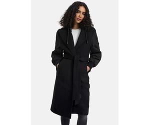 Winterjacke MARIKOO "Tjadee", Damen, Gr. 3XL, schwarz, Obermaterial: 90% Polyacryl, 8% Viskose, 2% Elasthan; Innenseite: 100% Polyester; Futter: 100% Polyester, Jacken Winterjacke, Langer Wickelmantel