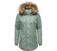 Winterjacke RAGWEAR "Tawny Short YOUMODO", Damen, Gr. XS (34), graugrün, Außenmaterial: 65% Polyester, 35% Baumwolle. Innenfutter: 100% Polyester. Wattierung: 100% Polyester, tailliert hüftbedeckend,