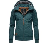 Ragwear Damen warme Winterjacke mit abnehmbarer Kapuze Jotty Winter Dark Green22 Gr. L