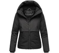 Navahoo Damen Winterjacke warme Steppjacke aus recyceltem Material mit Fleece-Innenfutter und Kapuze Liebesküken XIV Black Gr. S