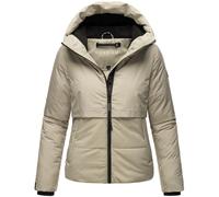 Navahoo Damen Winterjacke warme Steppjacke aus recyceltem Material mit Fleece-Innenfutter und Kapuze Liebesküken XIV Pebble Grey Gr. XS