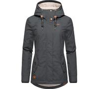Winterjacke RAGWEAR "Monade", Damen, Gr. XL (42), grau (stahlgrau), Obermaterial: 65% Polyester, 35% Baumwolle. Futter: 100% Polyester. Wattierung: 100% Polyester, figurbetont Po-bedeckend, verstellba