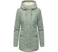 Winterjacke RAGWEAR "Monadena Parka YOUMODO", Damen, Gr. XXL (44), grün (graugrün), Obermaterial: 68% Baumwolle, 32% Nylon. Innenfutter: 100% Polyester. Wattierung: 100% Polyester, figurbetont Po-bede