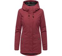 Winterjacke RAGWEAR "Monadena Parka YOUMODO", Damen, Gr. XS (34), rot (weinrot), Obermaterial: 68% Baumwolle, 32% Nylon. Innenfutter: 100% Polyester. Wattierung: 100% Polyester, figurbetont Po-bedecke