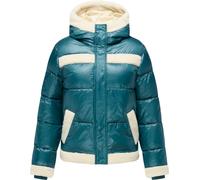 Winterjacke mit Teddy-Kunstfell-Details "Editah Shiny" Ocean Green M