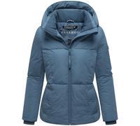 Navahoo Damen Winterjacke warme Steppjacke mit großer Kapuze Flüsterfee 14 Dusty Blue Gr. M