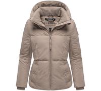 Navahoo Damen Winterjacke warme Steppjacke mit großer Kapuze Flüsterfee 14 Taupe Grey Gr. XL