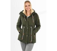 Navahoo Damen Winterjacke mit Teddyfell Winter Jacke warm gefüttert B991 [B991-Ireliaa-Olive-Gr.L]