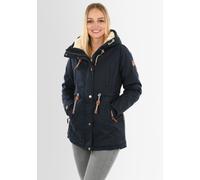 Navahoo Damen Winterjacke mit Teddyfell Winter Jacke warm gefüttert B991 [B991-Ireliaa-Navy-Gr.M]