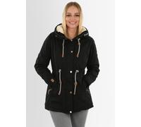 Navahoo Damen Winterjacke mit Teddyfell Winter Jacke warm gefüttert B991 [B991-Ireliaa-Schwarz-Gr.S]