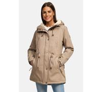 Navahoo Damen Winterjacke mit Teddyfell Winter Jacke warm gefüttert B991 [B991-Ireliaa-Taupe-Grey-Gr.XL]