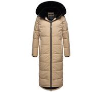 Navahoo Damen Wintermantel (XS-XXL) - Kapuze & Fell abnehmbar, Teddyfell innen, Lange Winterjacke, Warme Jacke Frauen B990 (L, Beige)