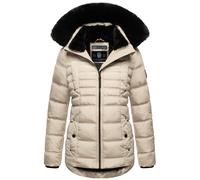 Navahoo Damen Winterjacke (XS-XXL) - Kapuze & Fell abnehmbar, Wasserabweisend - Steppjacke, Warme Jacke Frauen, Teddyfell innen - B992 (S, Taupe)