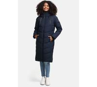Navahoo Damen Winterjacke (XS-3XL) - Wasserabweisend, zum Teil mit Teddyfell, 4 Taschen, Steppmantel mit Kapuze, Warme Jacke Frauen - N009 (3XL, Navy)
