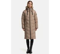 Navahoo Damen Winterjacke (XS-3XL) - Wasserabweisend, zum Teil mit Teddyfell, 4 Taschen, Steppmantel mit Kapuze, Warme Jacke Frauen - N009 (XL, T-Grey)