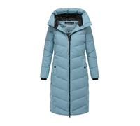 Navahoo Damen Winterjacke (XS-3XL) - Wasserabweisend, zum Teil mit Teddyfell, 4 Taschen, Steppmantel mit Kapuze, Warme Jacke Frauen - N009 (XL, Powder-Blue)