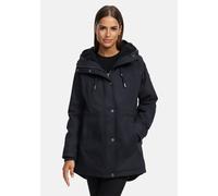 Navahoo Damen Winterjacke (XS-3XL) - 100% Baumwolle Obermaterial, Kapuze mit Kordelzug, Taillierungsband, Warme Jacke Frauen - N038 (M, Navy)