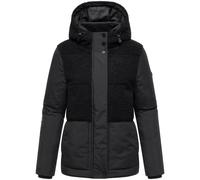 MARIKOO Damen Winterjacke (XS-3XL) - mit Teddyfleece und fester Kapuze - N095 - Schwarz Größe S - Gr.S