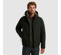 Winterjacke PME LEGEND, Herren, Gr. XXL, jet schwarz, Web, Obermaterial: 100% Polyester, unifarben mit Farbeinsatz, normal hüftlang, Rundhals, Bündchen, Jacken Winterjacke, mit abnehmbarer Kapuze und