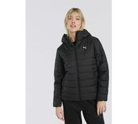 Winterjacke PUMA "ESS HOODED PADDED JACKET", Damen, Gr. XL, schwarz (puma schwarz), Taft, Obermaterial: 100% Polyester, unifarben, regular fit normal, Jacken Winterjacke, mit Kapuze, minimalistisches 
