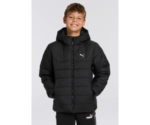 Winterjacke PUMA "ESS HOODED PADDED JACKET", Mädchen, Gr. 128, schwarz (puma schwarz), Taft, Obermaterial: 100% Polyester, unifarben, regular fit normal, Rundhals, Jacken Winterjacke, mit Kapuze, ents