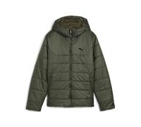 Winterjacke PUMA "Essentials Wattierte Kapuzenjacke Jugendliche", Kinder, Gr. 128, grün (schwarz olive grün), Obermaterial: 100% Polyester; Futter: 100% Polyester; Füllung: 100% Polyester; Seitentasch