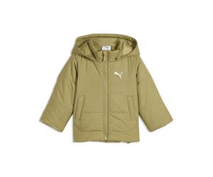 Winterjacke PUMA "Minicats Wattierte Kapuzenjacke Kinder", Jungen, Gr. 92, grün (chai latte braun), Obermaterial: 100% Polyester. Futter: 100% Polyester. Füllung: 100% Polyester. Seitentasche - Unten: