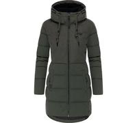 Ragwear Damen Lange Steppjacke Wintermantel mit Kapuze Ashani Block Intl. Dark Olive25 Gr. XL