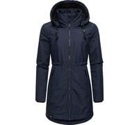 Ragwear Damen Wintermantel Warmer Parka lang wasserdicht mit Abnehmbarer Kapuze Dakkota Navy Gr. L