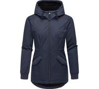 Ragwear Damen warme wasserdichte und atmungsaktive Winterjacke mit kuscheliger Kapuze Dowey Warm Rain YOUMODO Navy Gr. L