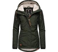Ragwear Damen warme kurze Winterjacke mit Kapuze Monade Intl Dark Olive22 Gr. 4XL