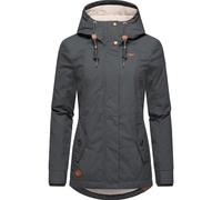 Winterjacke RAGWEAR "Monade", Damen, Gr. L (40), grau (stahlgrau), Obermaterial: 65% Polyester, 35% Baumwolle. Futter: 100% Polyester. Wattierung: 100% Polyester, figurbetont Po-bedeckend, verstellbar