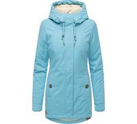 Winterjacke RAGWEAR "Monadena Parka YOUMODO", Damen, Gr. M (38), blau (himmelblau), Obermaterial: 68% Baumwolle, 32% Nylon. Innenfutter: 100% Polyester. Wattierung: 100% Polyester, figurbetont Po-bede