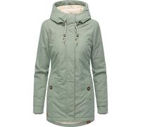 Winterjacke RAGWEAR "Monadena Parka YOUMODO", Damen, Gr. S (36), graugrün, Obermaterial: 68% Baumwolle, 32% Nylon; Innenfutter: 100% Polyester; Wattierung: 100% Polyester, figurbetont Po-bedeckend, ho